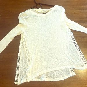 Sheer Knit Side Slit Sweater